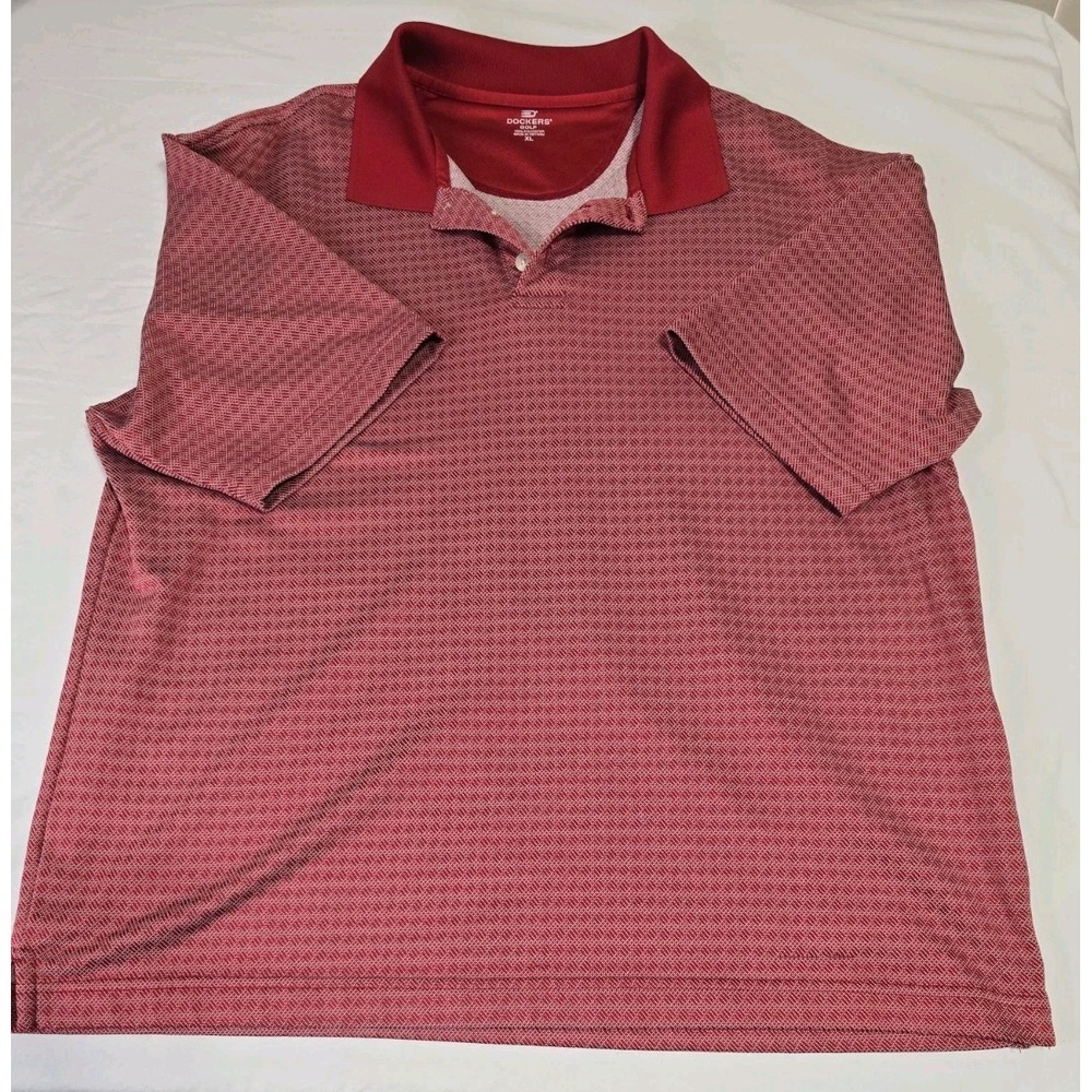 Dockers Men's XL Golf Polo Red Short-Sleeve